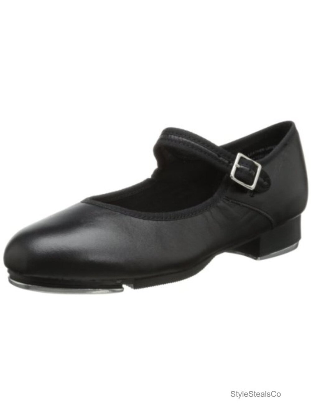 Round Toe Leather Tap Shoes with Mary Jane Strap and Pre-Attached Taps